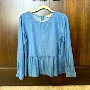 Chambray peplum top
